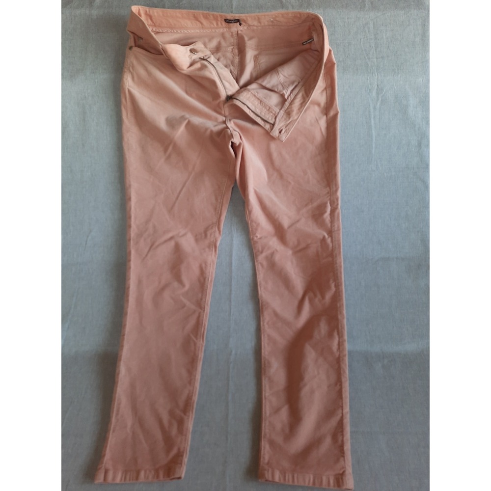 J McLaughlin Women's Beige Modal Corduroy Pants Size 12 Flat Front Classic Fit